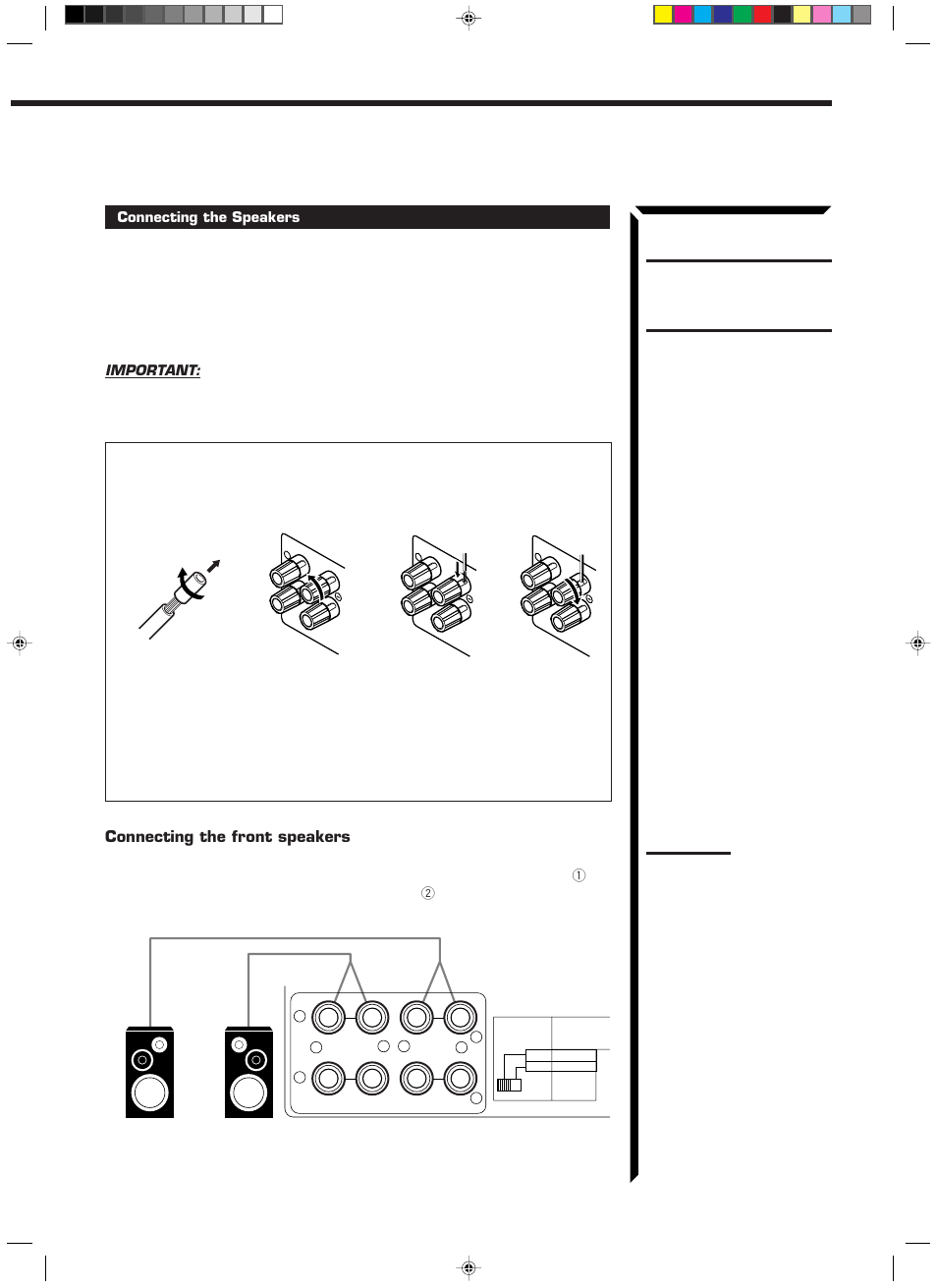 Connecting the front speakers | JVC RX-1024VBK User Manual | Page 9 / 76