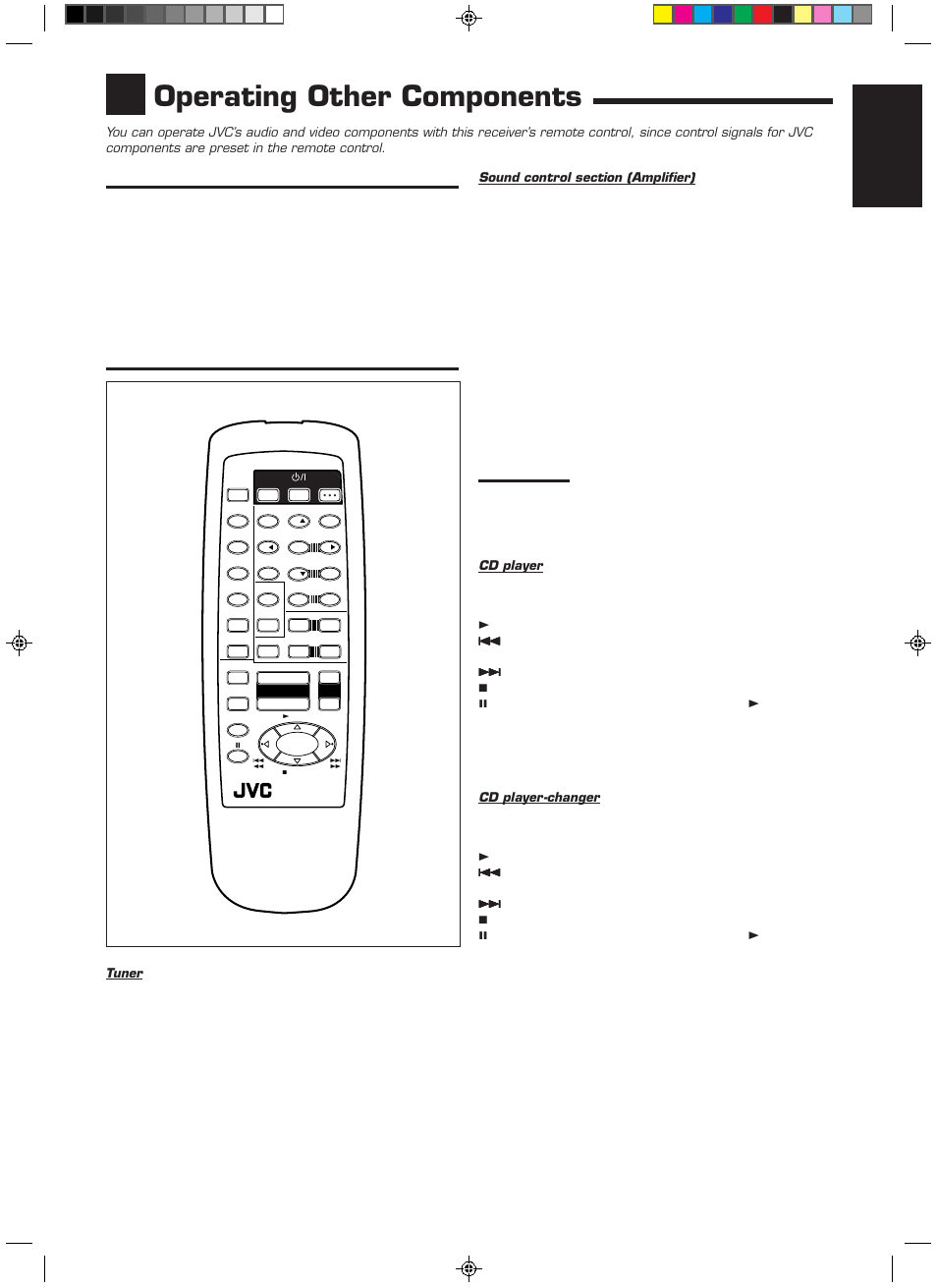 Operating other components, English | JVC RX-558RBK User Manual | Page 27 / 32
