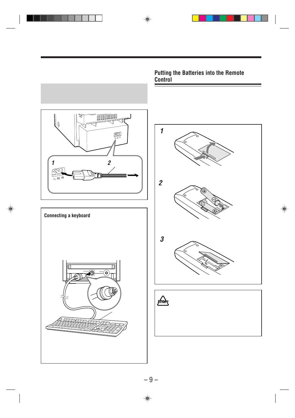 Putting the batteries into the remote control | JVC CA-NXHD10R User Manual | Page 14 / 94