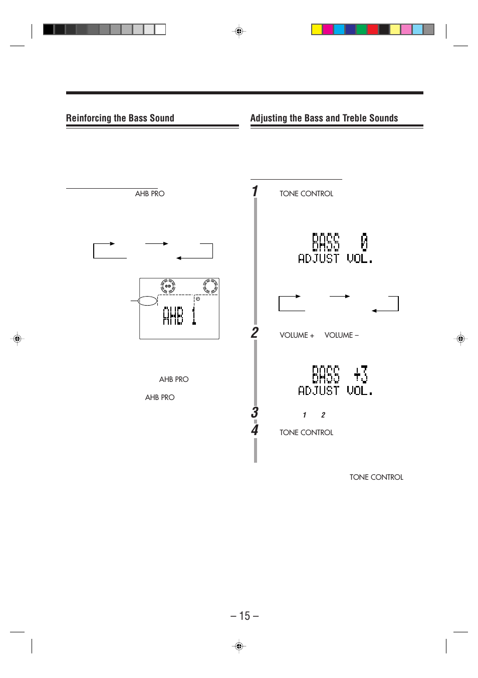 Reinforcing the bass sound, Adjusting the bass and treble sounds | JVC CA-NXHD10R User Manual | Page 20 / 94