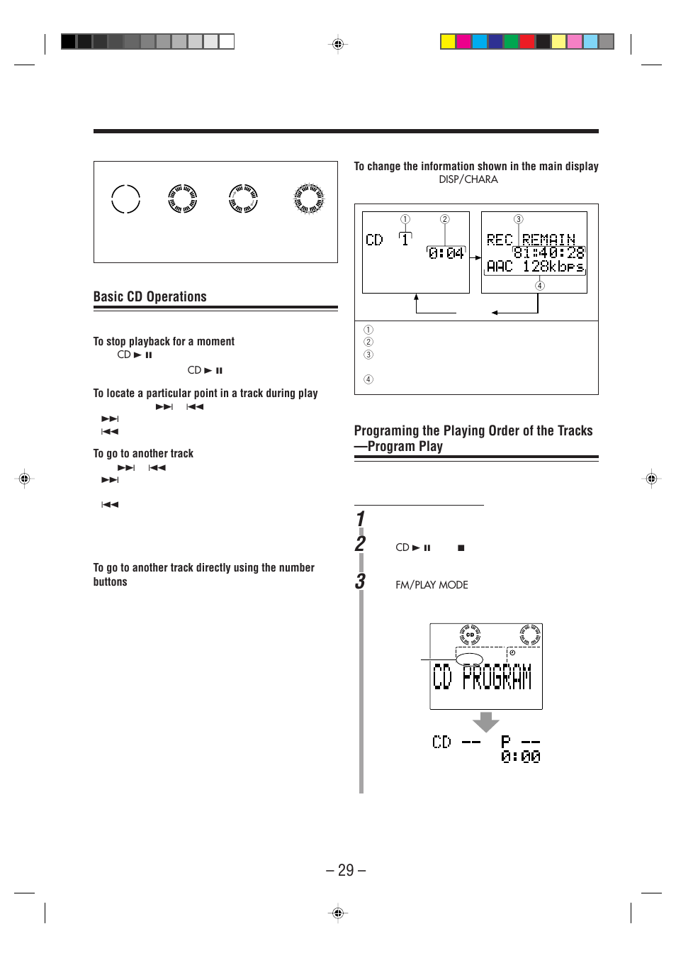 Basic cd operations | JVC CA-NXHD10R User Manual | Page 34 / 94