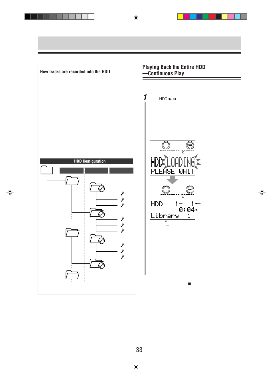 Playing back the entire hdd —continuous play | JVC CA-NXHD10R User Manual | Page 38 / 94