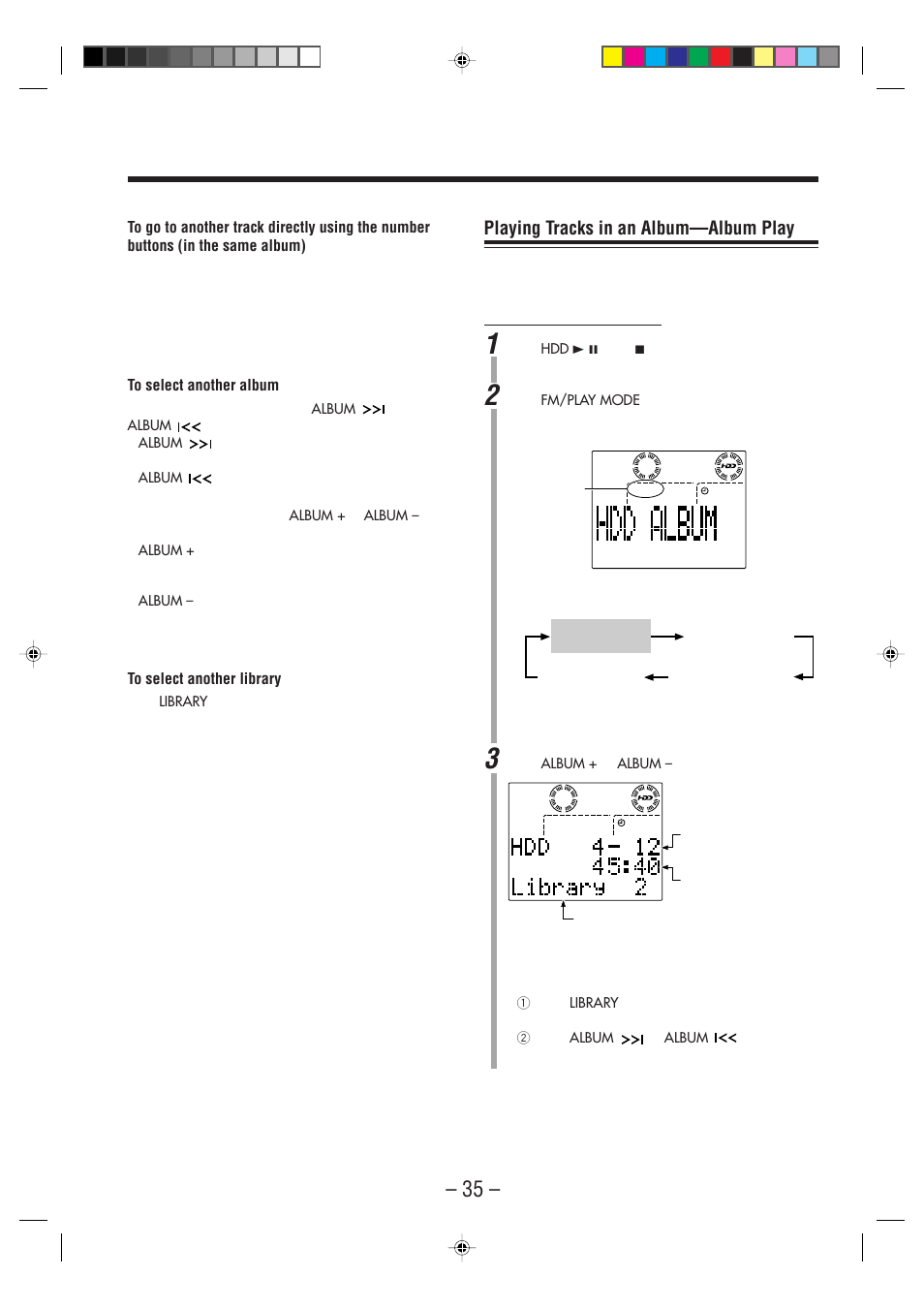 Playing tracks in an album—album play | JVC CA-NXHD10R User Manual | Page 40 / 94