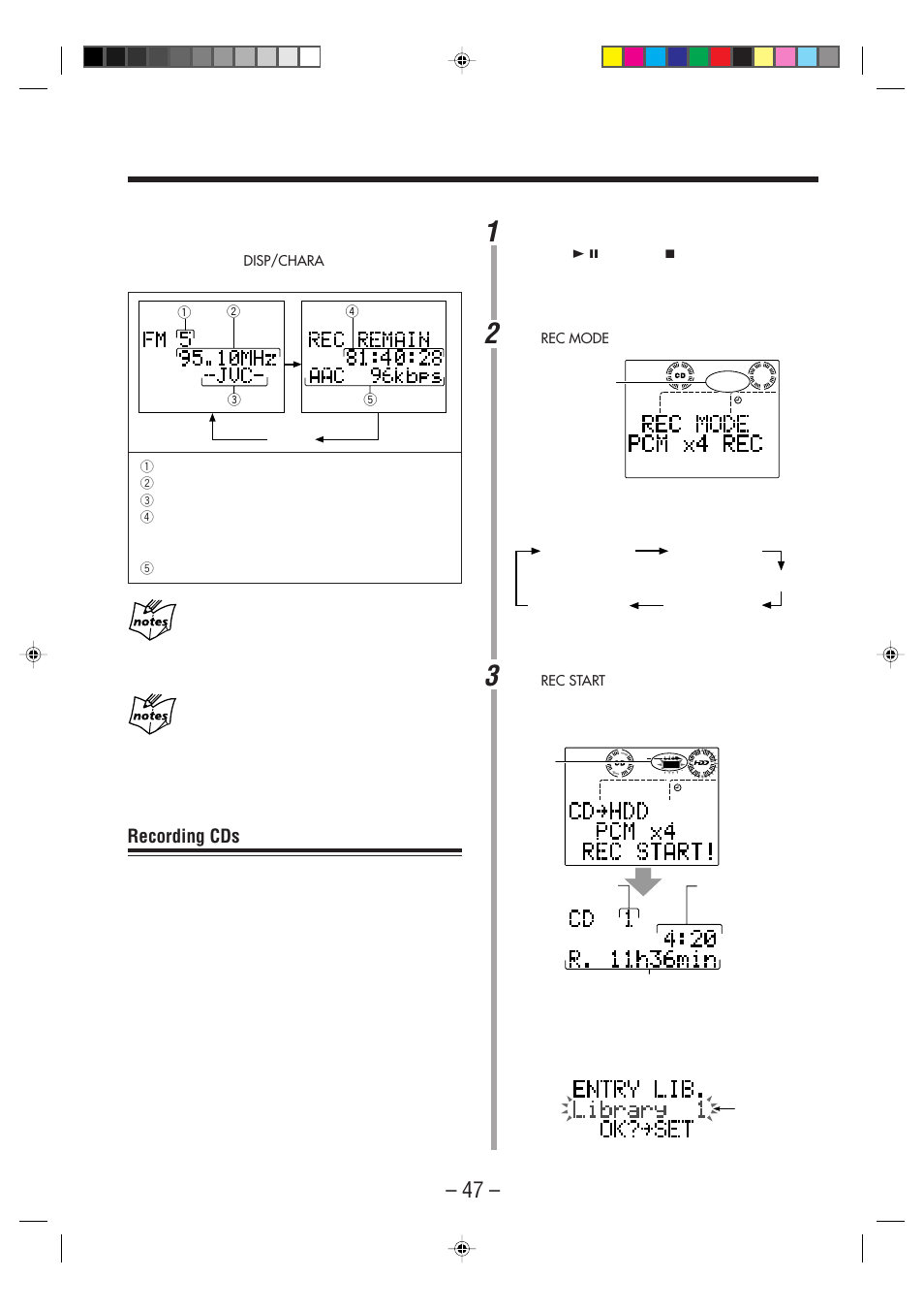 Recording cds | JVC CA-NXHD10R User Manual | Page 52 / 94