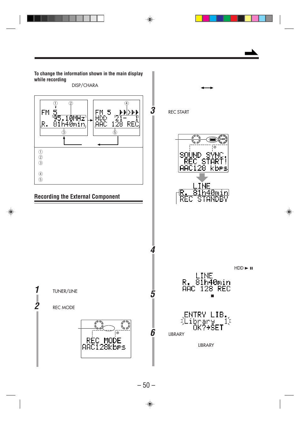 Recording the external component | JVC CA-NXHD10R User Manual | Page 55 / 94