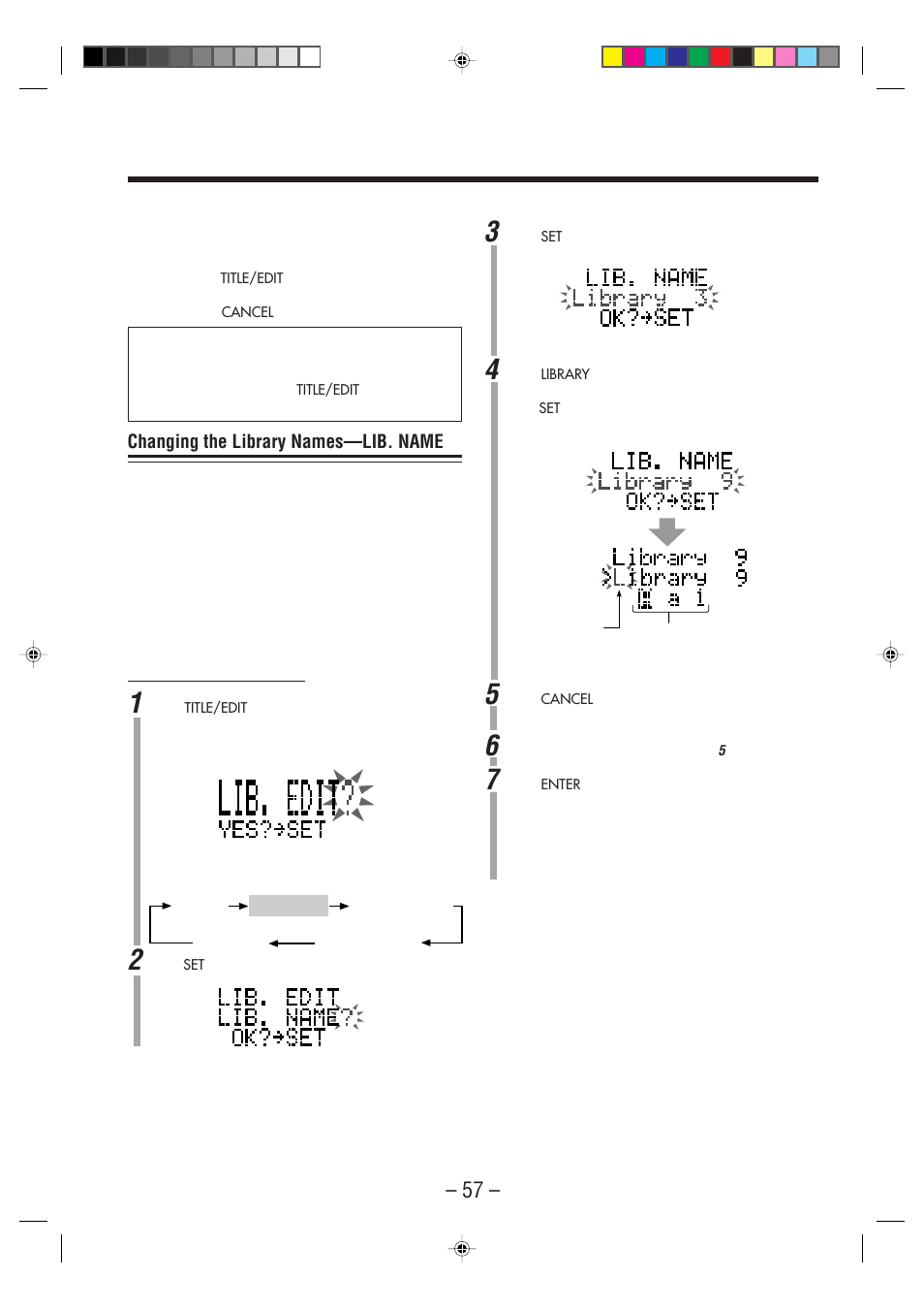 Changing the library names—lib. name | JVC CA-NXHD10R User Manual | Page 62 / 94