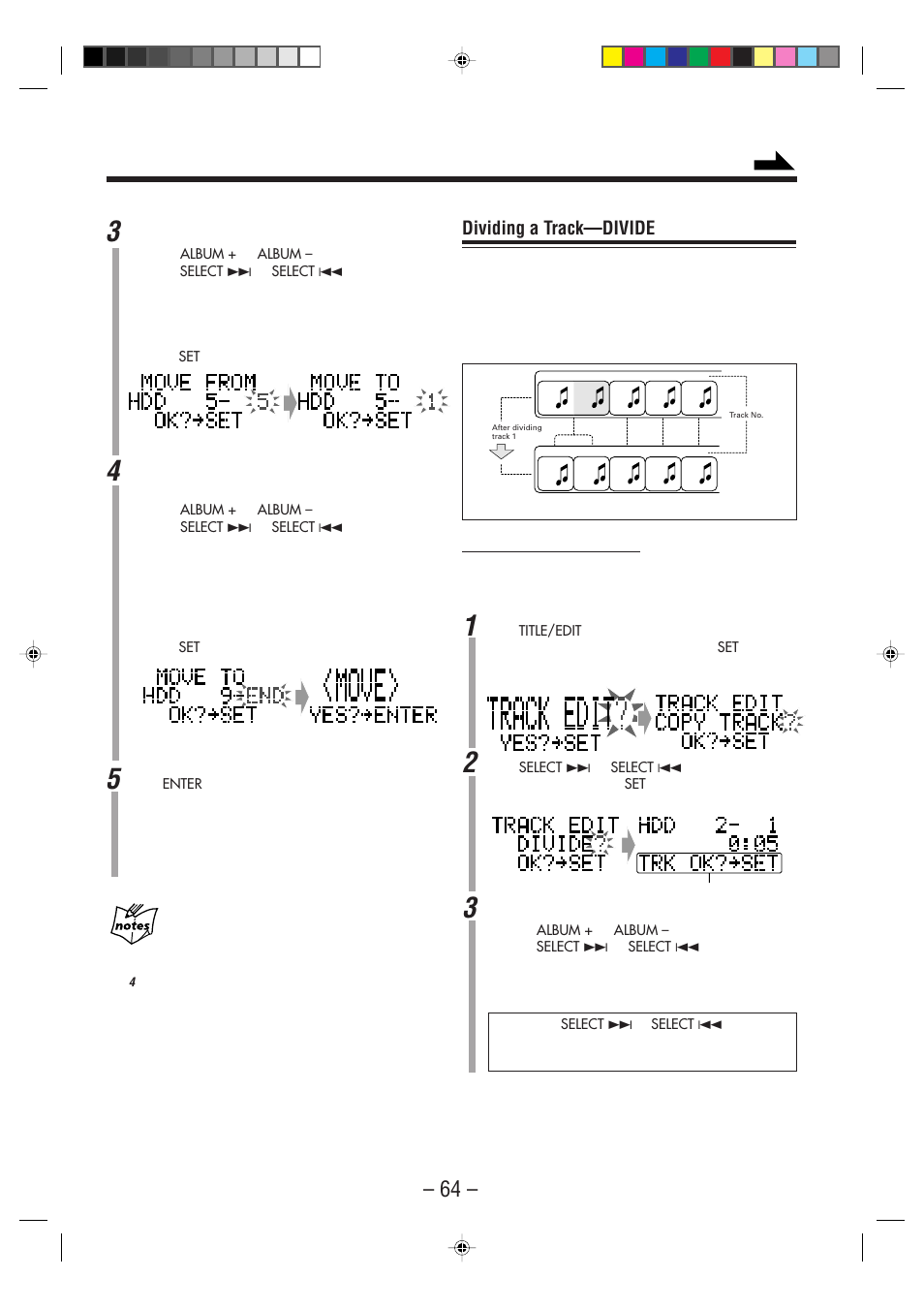 Dividing a track—divide | JVC CA-NXHD10R User Manual | Page 69 / 94