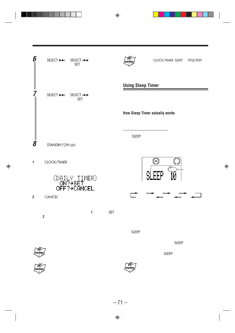 Using sleep timer | JVC CA-NXHD10R User Manual | Page 76 / 94