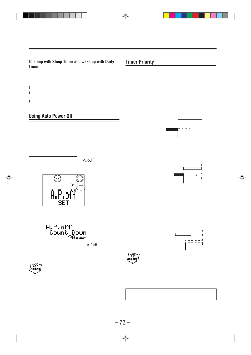 Using auto power off, Timer priority | JVC CA-NXHD10R User Manual | Page 77 / 94