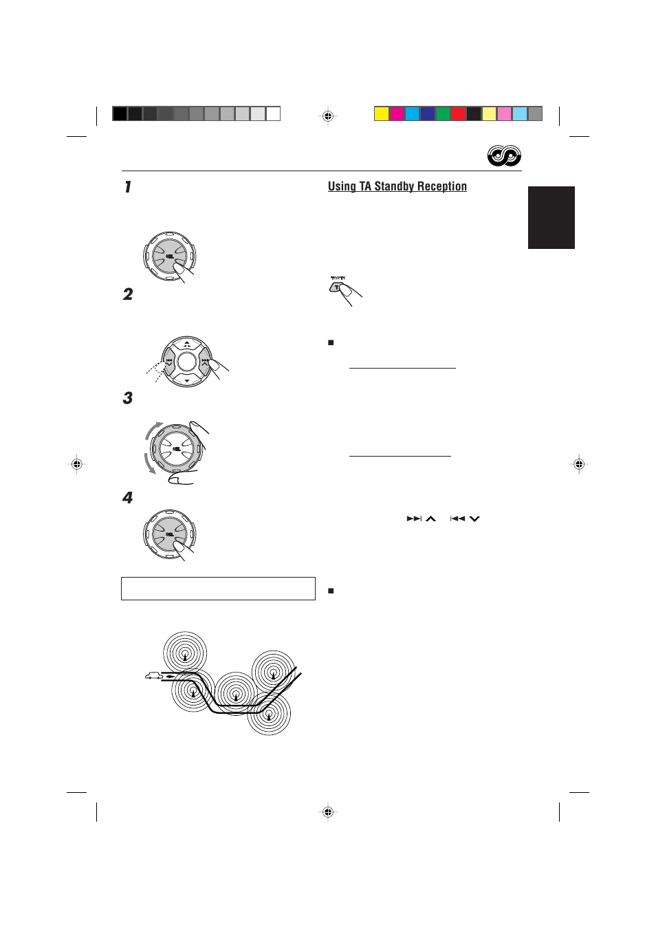 Using ta standby reception | JVC GET0074-001A User Manual | Page 13 / 40