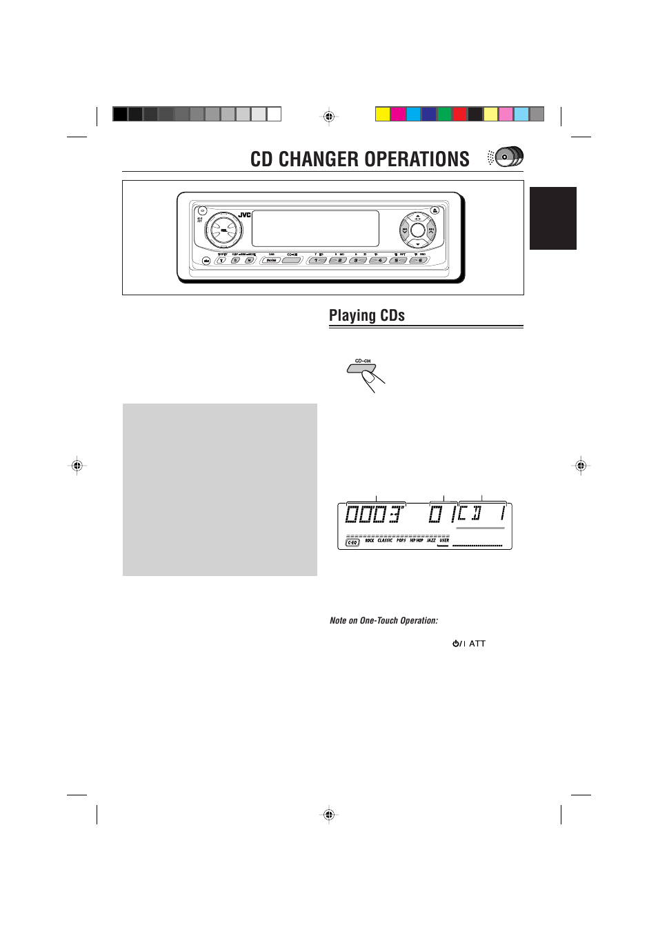 Cd changer operations, Playing cds, English | JVC GET0074-001A User Manual | Page 29 / 40