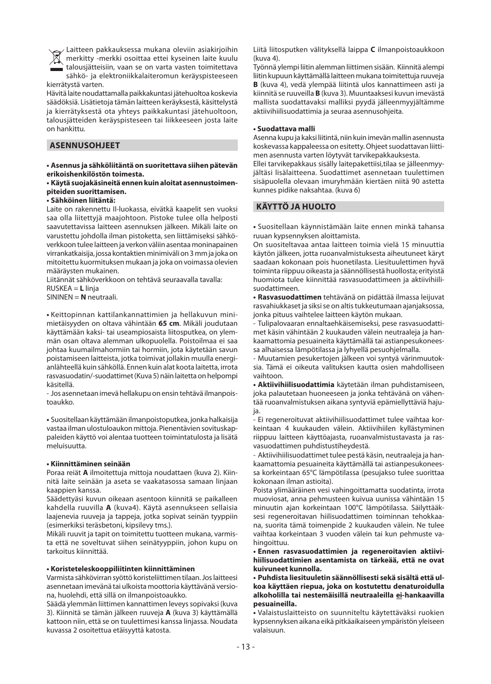 DeLonghi KD-AE60IX User Manual | Page 13 / 60