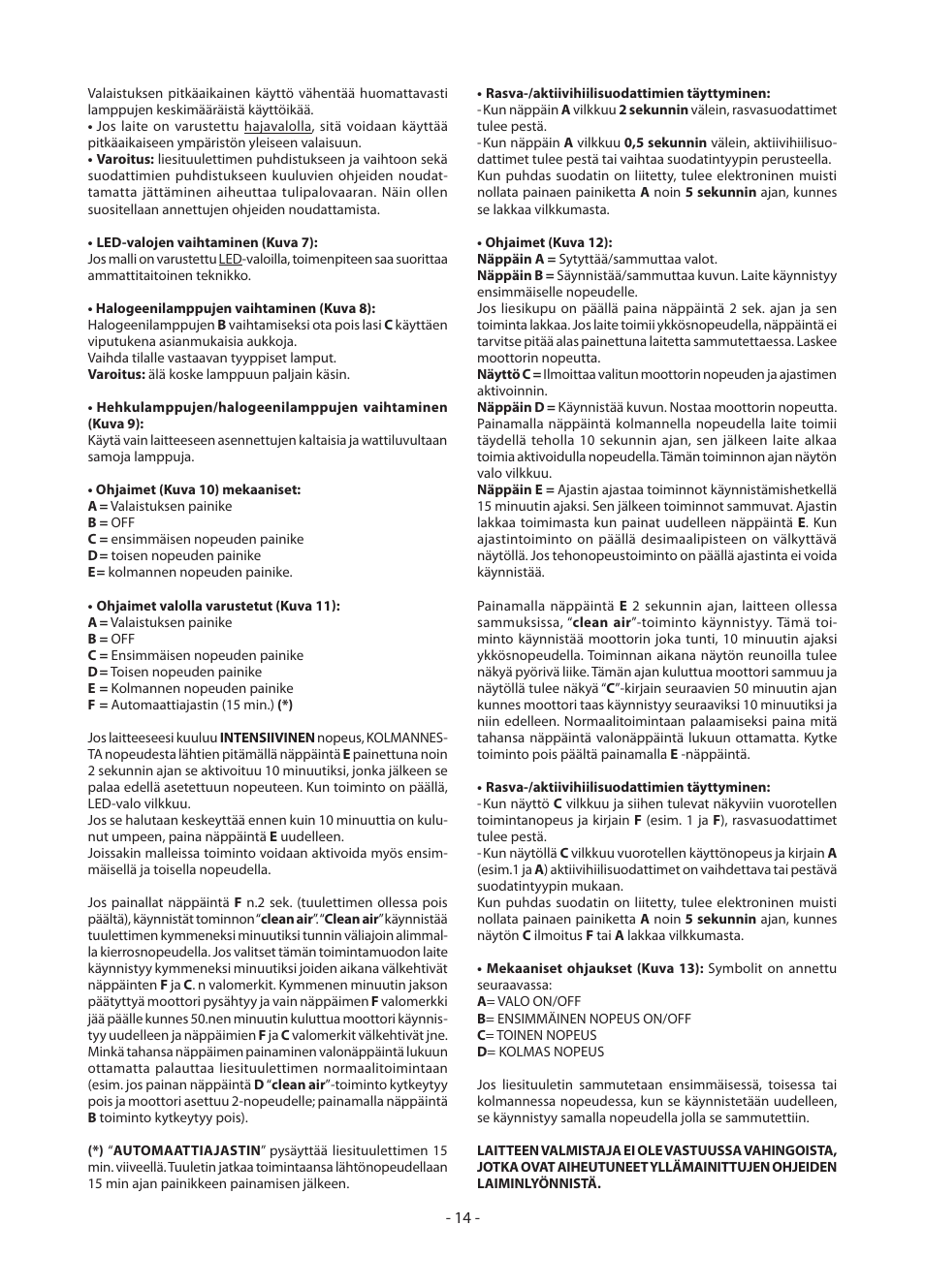 DeLonghi KD-AE60IX User Manual | Page 14 / 60