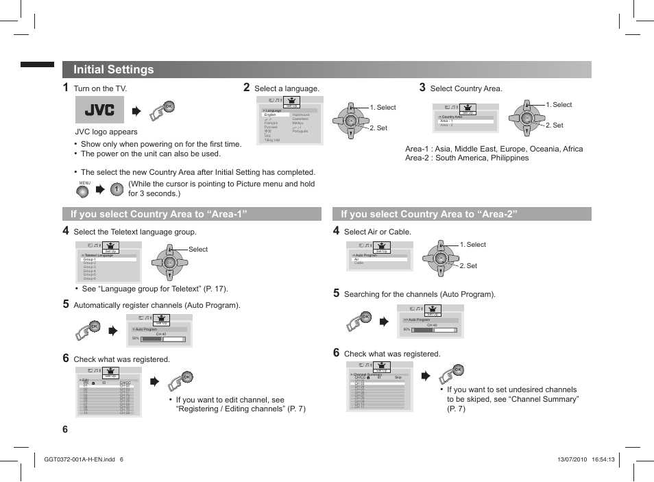 Initial settings | JVC GGT0372-001A-H User Manual | Page 6 / 20