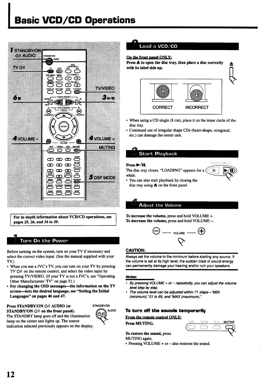 Basic vcd/cd operations | JVC TH-45 User Manual | Page 14 / 117