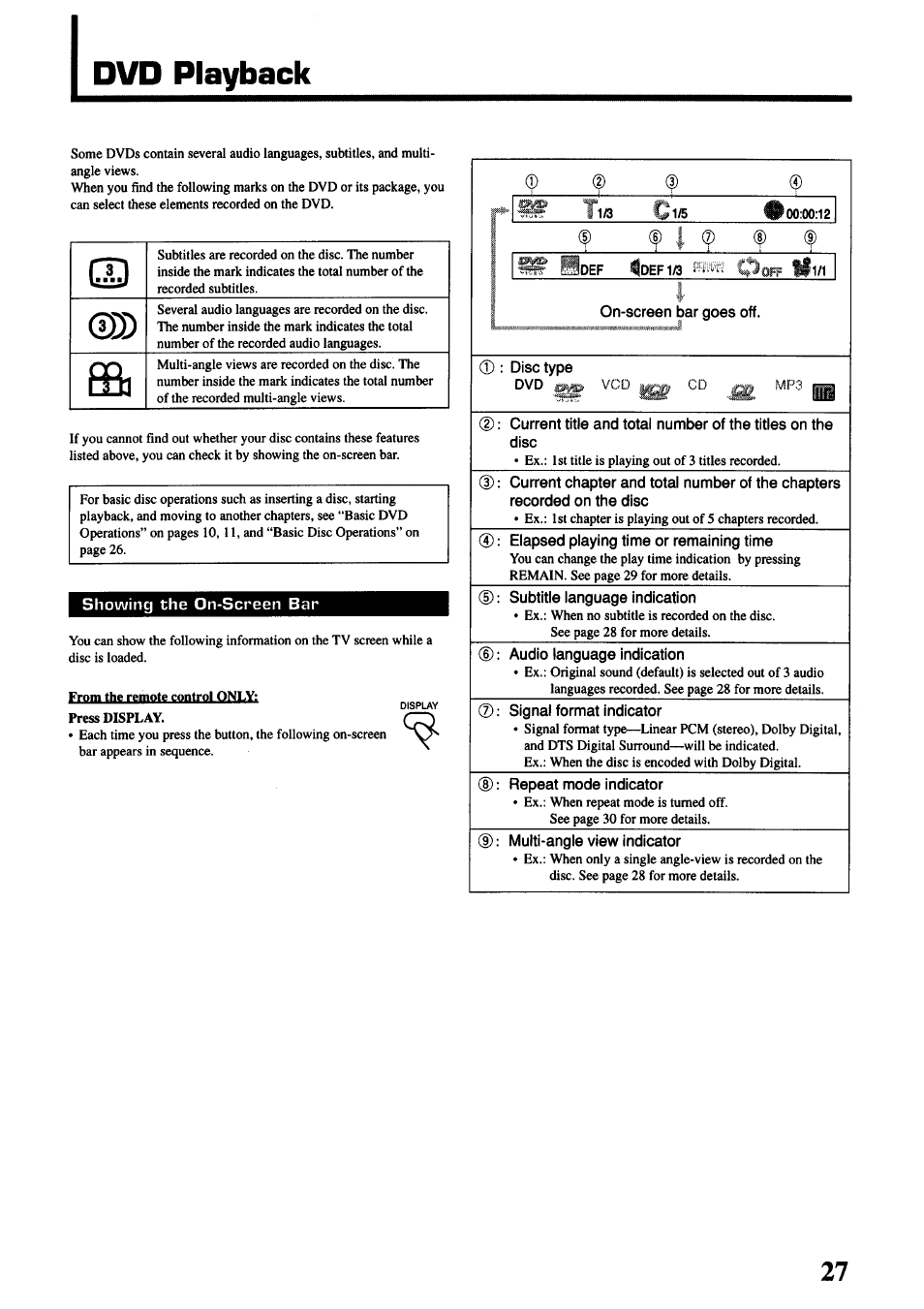 Dvd playback | JVC TH-45 User Manual | Page 29 / 117