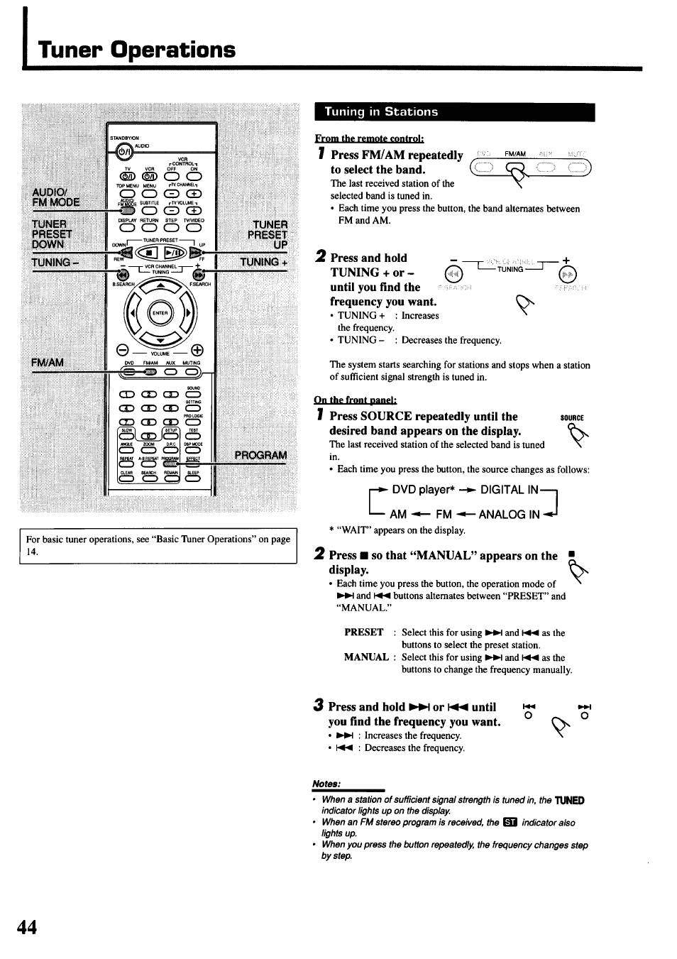Tuner operations | JVC TH-45 User Manual | Page 46 / 117