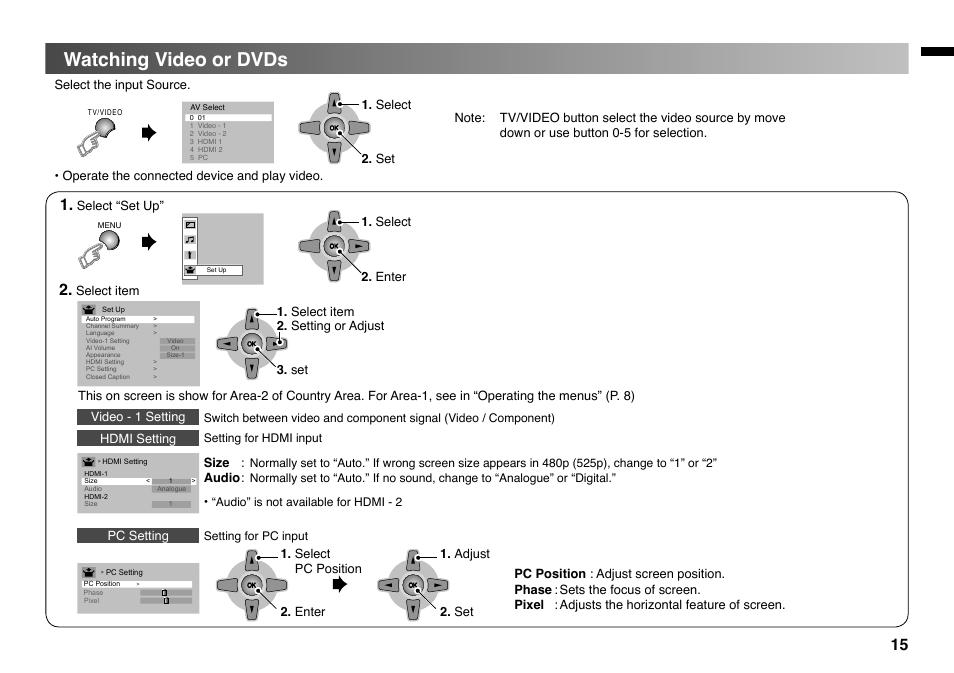Watching video or dvds | JVC GGT0220-001A-H User Manual | Page 15 / 20