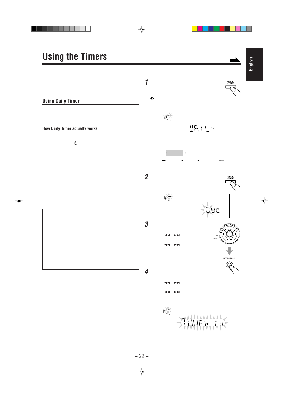 Using the timers | JVC CA-MXGT80  ES User Manual | Page 27 / 40