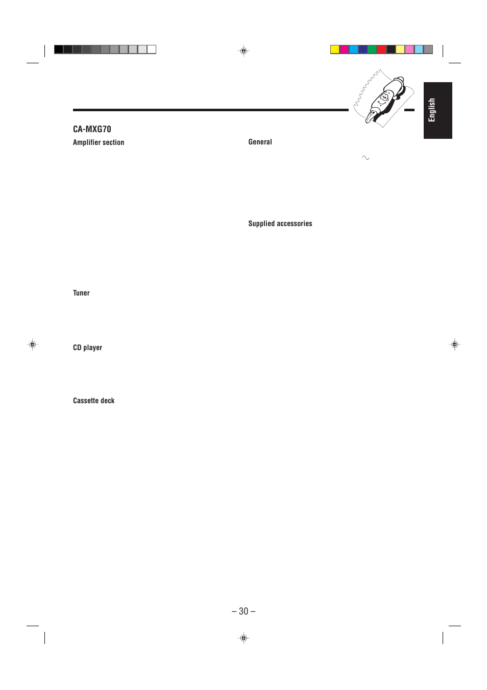Ca-mxg70, English | JVC CA-MXGT80  ES User Manual | Page 35 / 40