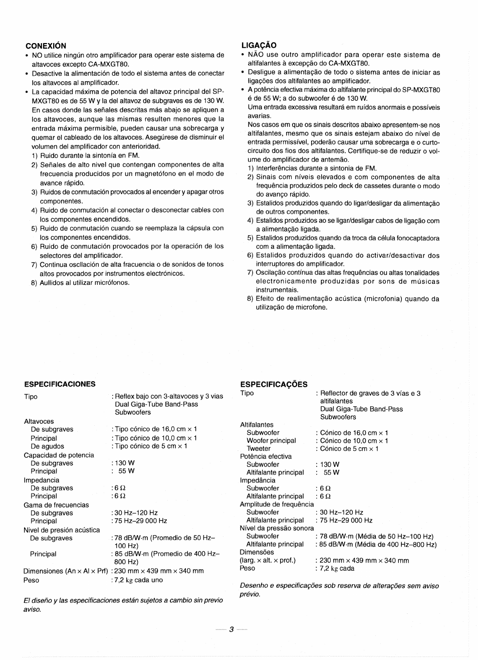 JVC CA-MXGT80  ES User Manual | Page 39 / 40