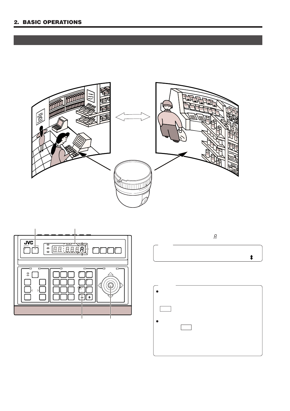 Auto pan operation 1, Basic operations, At this time | JVC RM-P2580 User Manual | Page 14 / 35