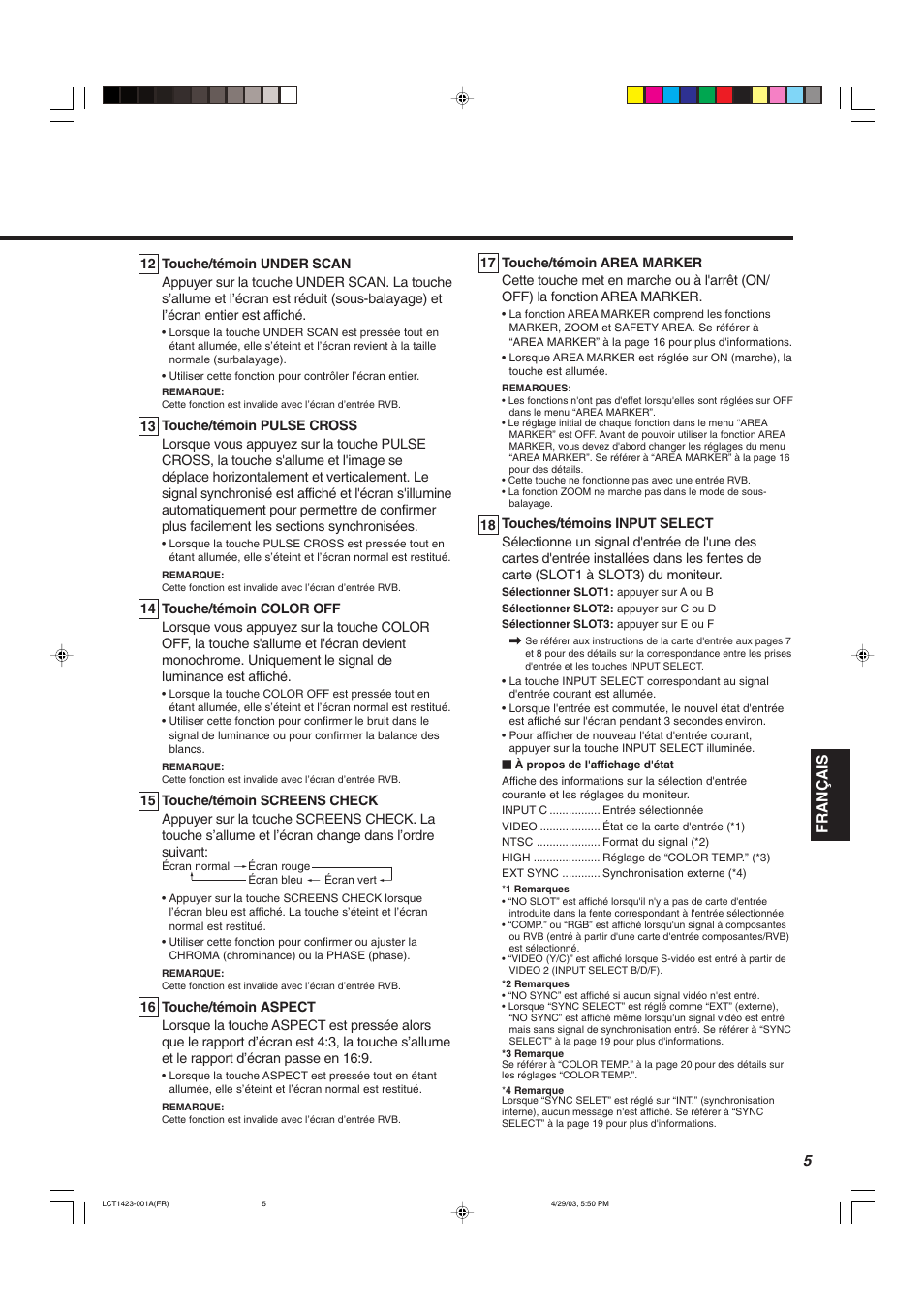Fran ç ais | JVC DT-V1910CG User Manual | Page 103 / 228