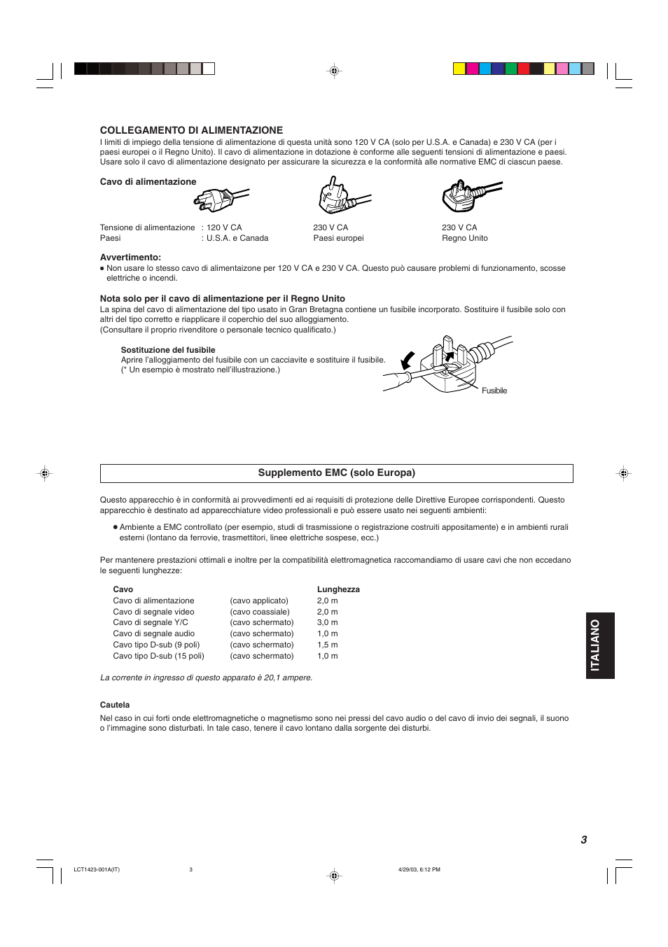 Italiano | JVC DT-V1910CG User Manual | Page 133 / 228