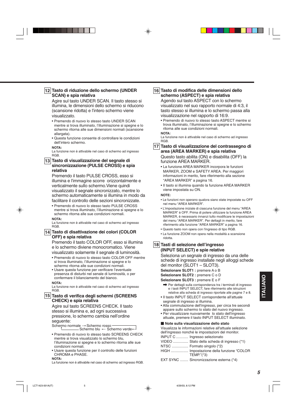 Italiano | JVC DT-V1910CG User Manual | Page 135 / 228