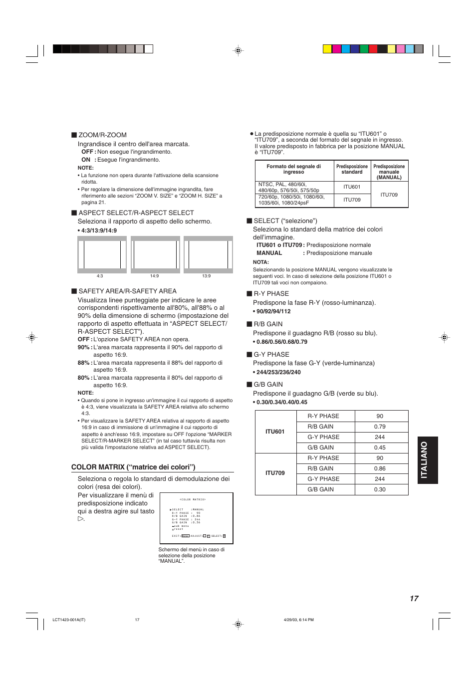 Italiano | JVC DT-V1910CG User Manual | Page 147 / 228