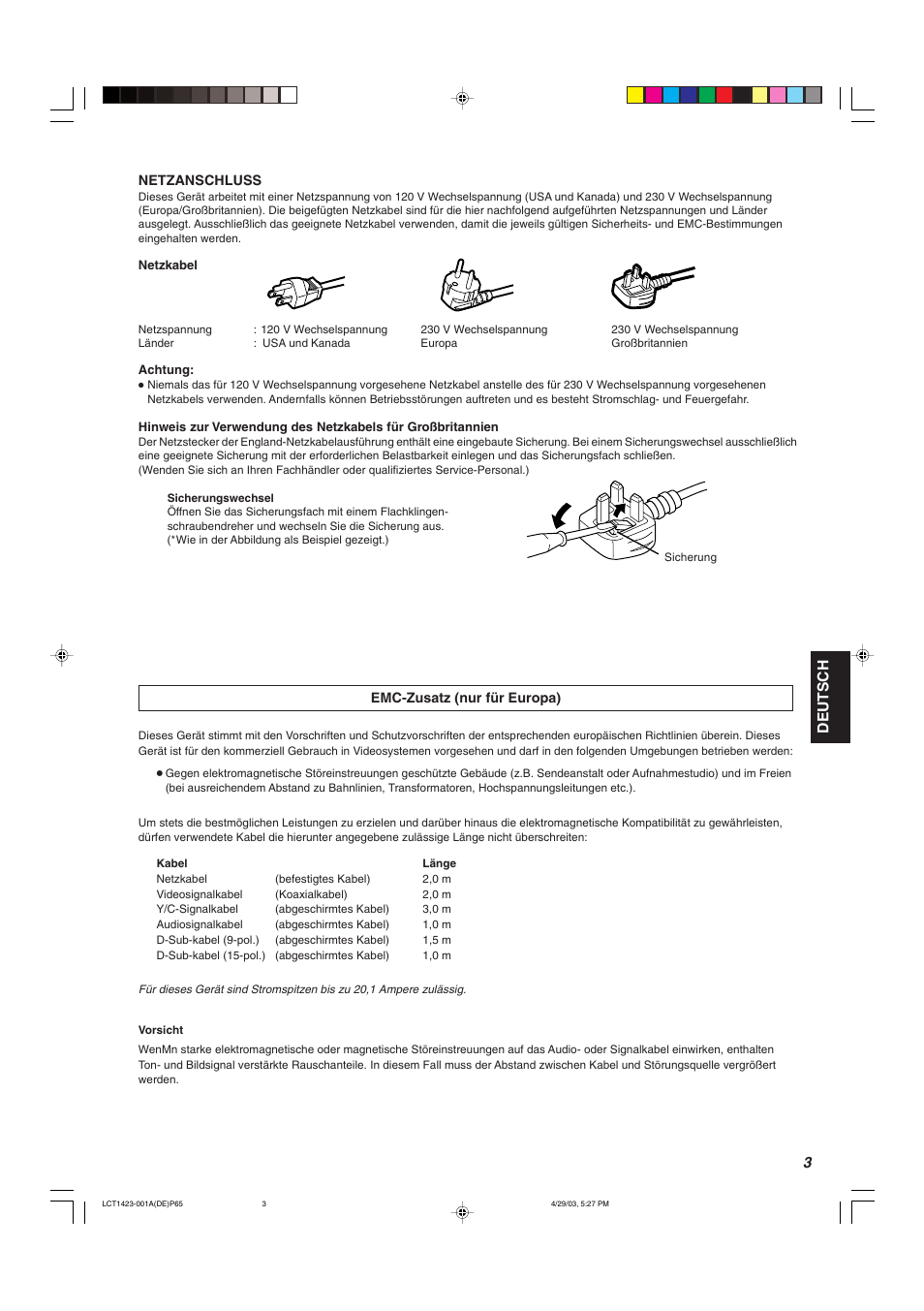 Deutsch | JVC DT-V1910CG User Manual | Page 69 / 228