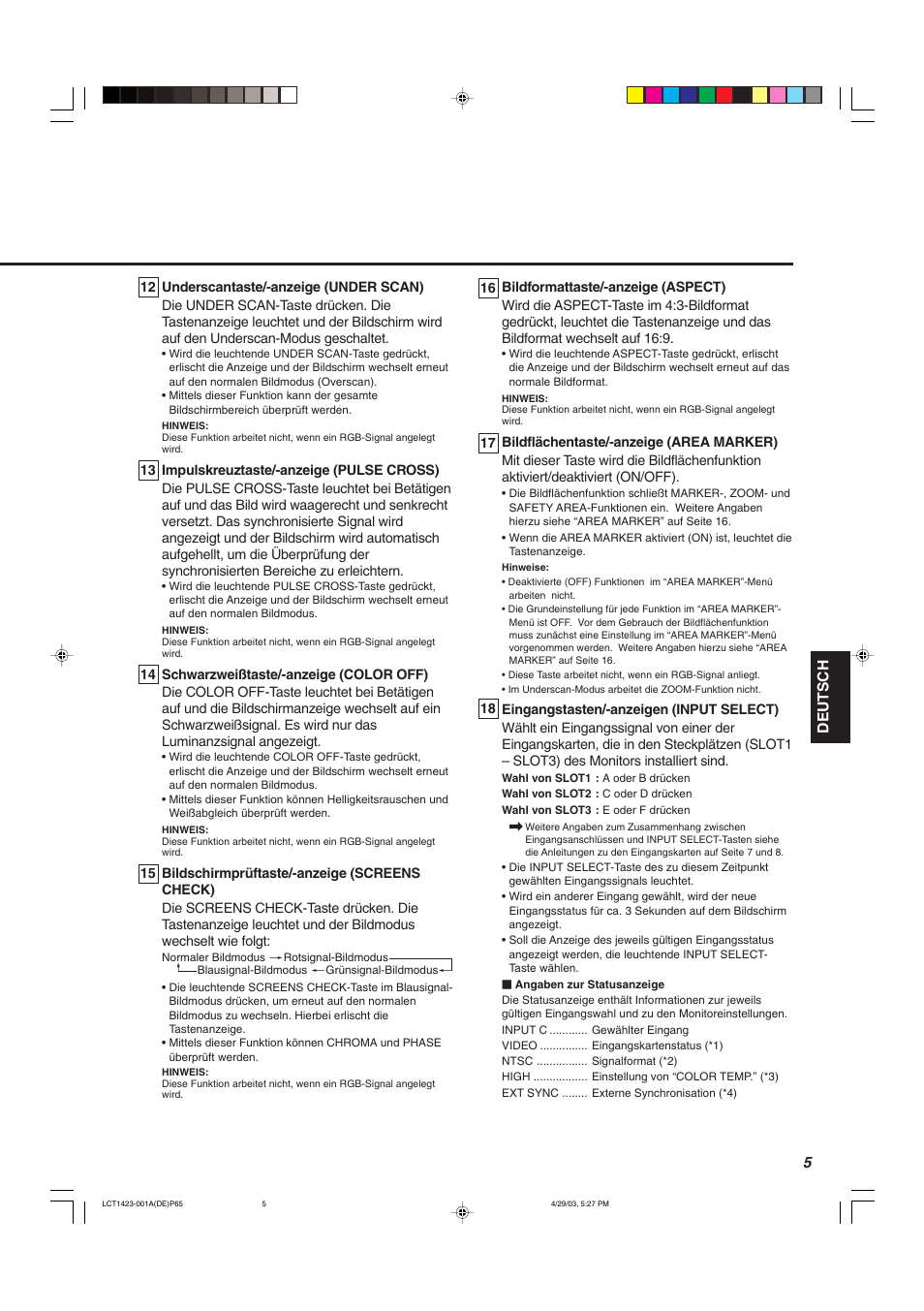 Deutsch | JVC DT-V1910CG User Manual | Page 71 / 228
