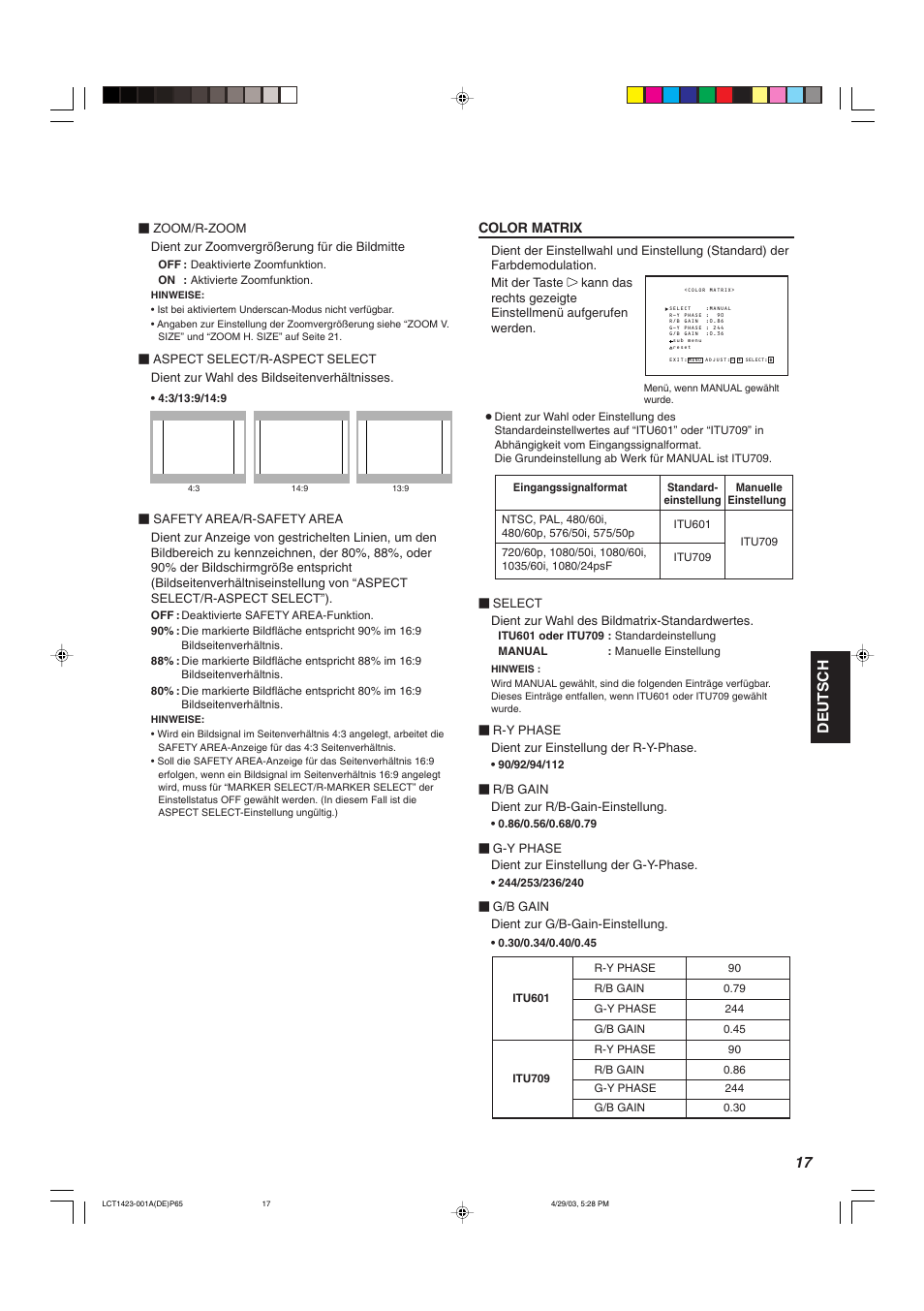 Deutsch | JVC DT-V1910CG User Manual | Page 83 / 228