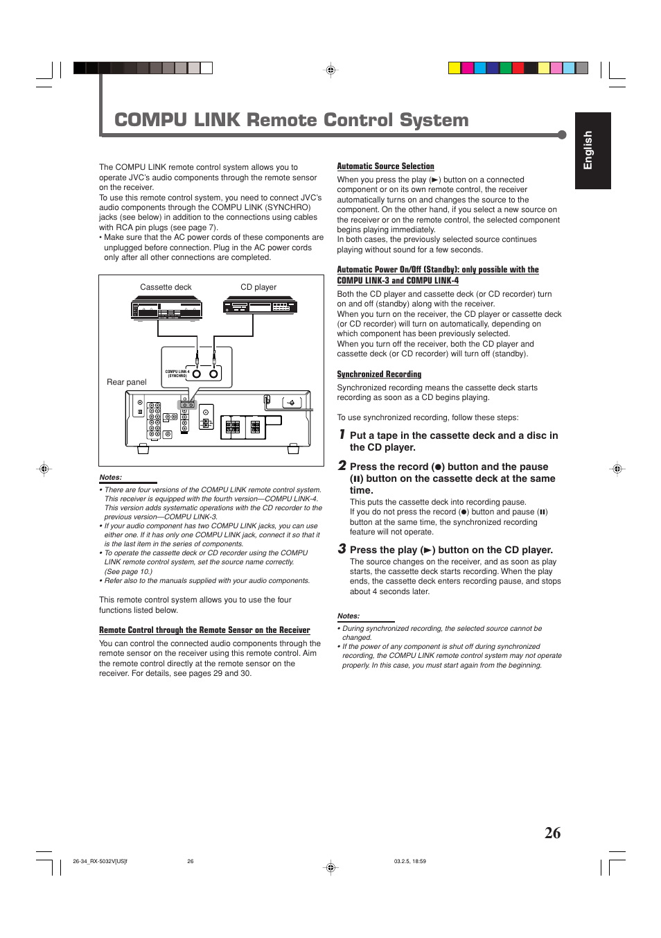 Compu link remote control system | JVC RX-5032VSL User Manual | Page 29 / 38