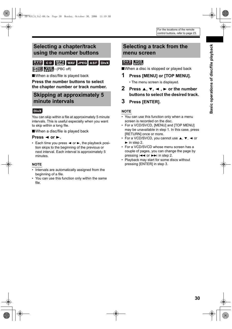 Selecting a track from the menu screen | JVC DD-3 User Manual | Page 119 / 168