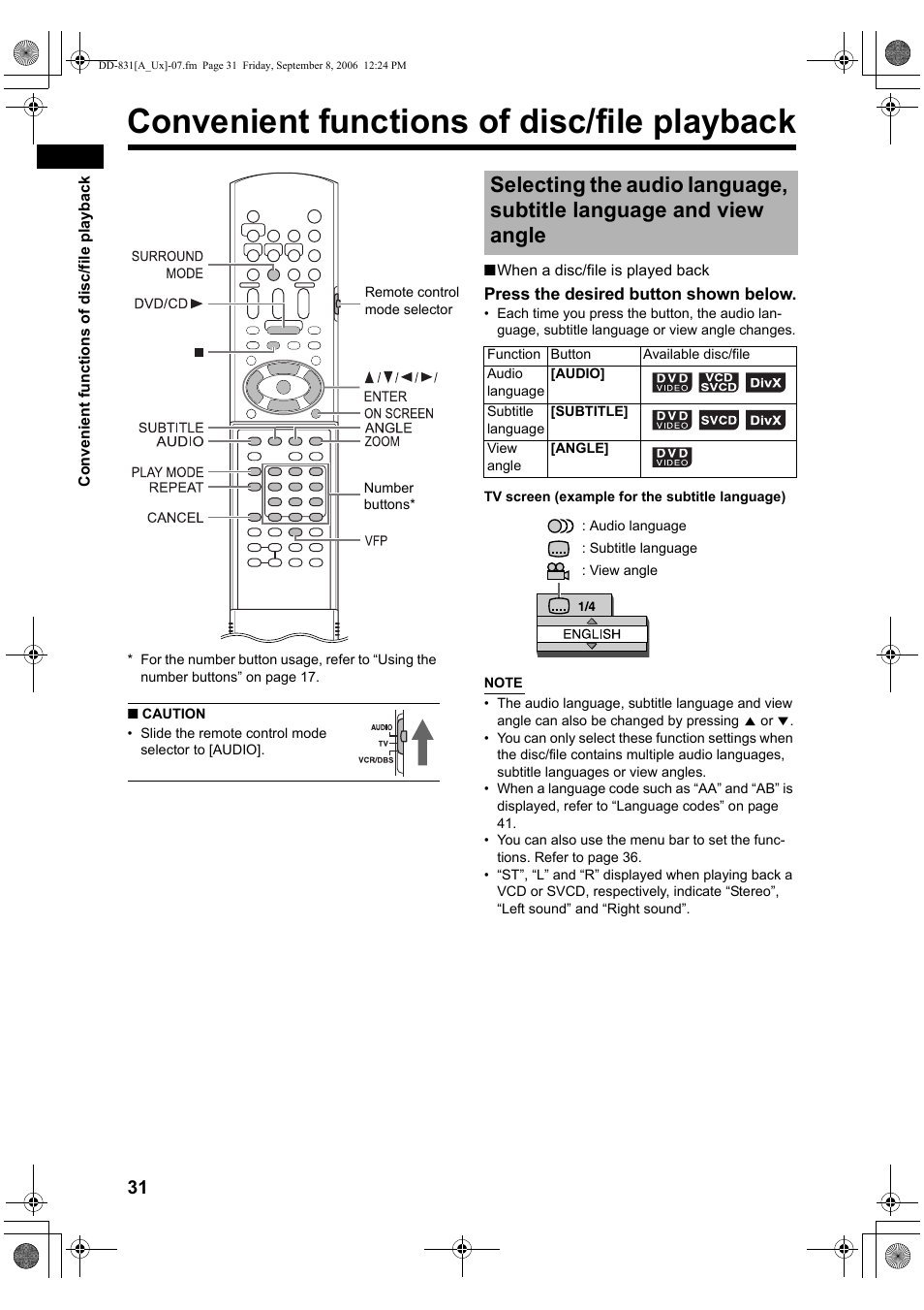 Convenient functions of disc/file playback | JVC DD-3 User Manual | Page 120 / 168