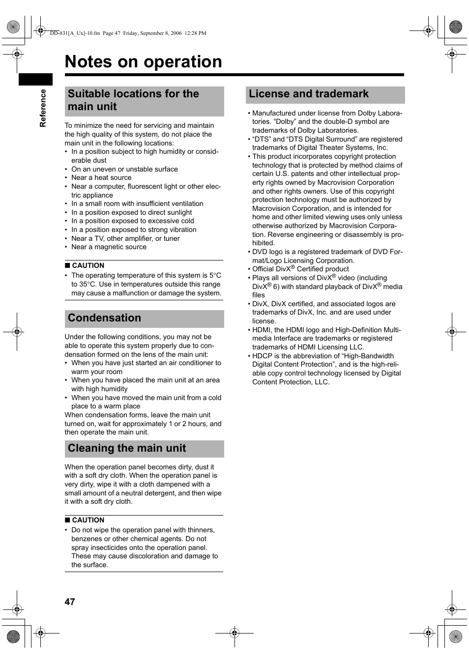 Notes on operation | JVC DD-3 User Manual | Page 136 / 168