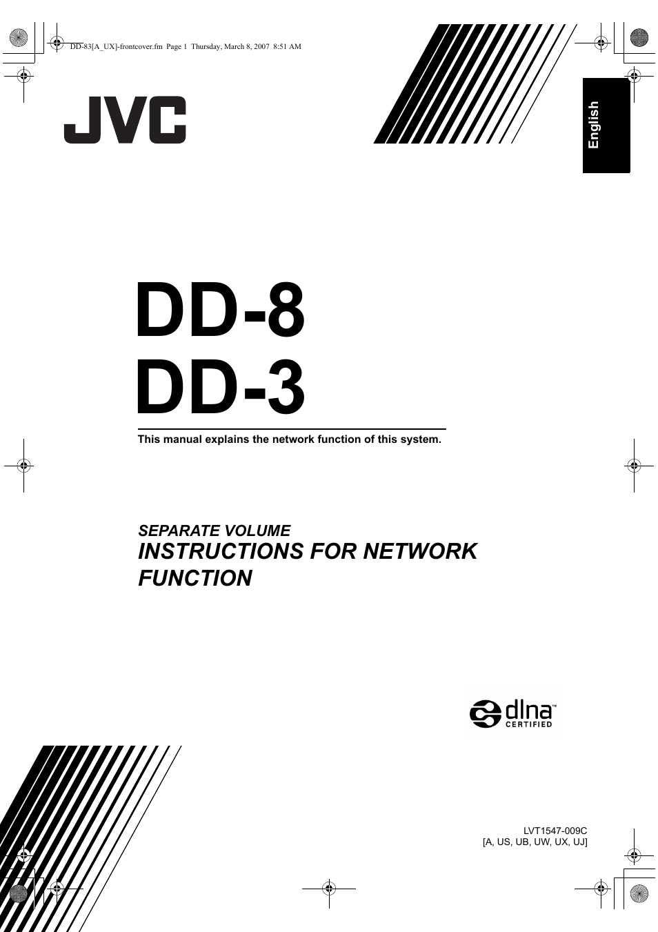 Instructions for network function, Dd-8 dd-3 | JVC DD-3 User Manual | Page 147 / 168