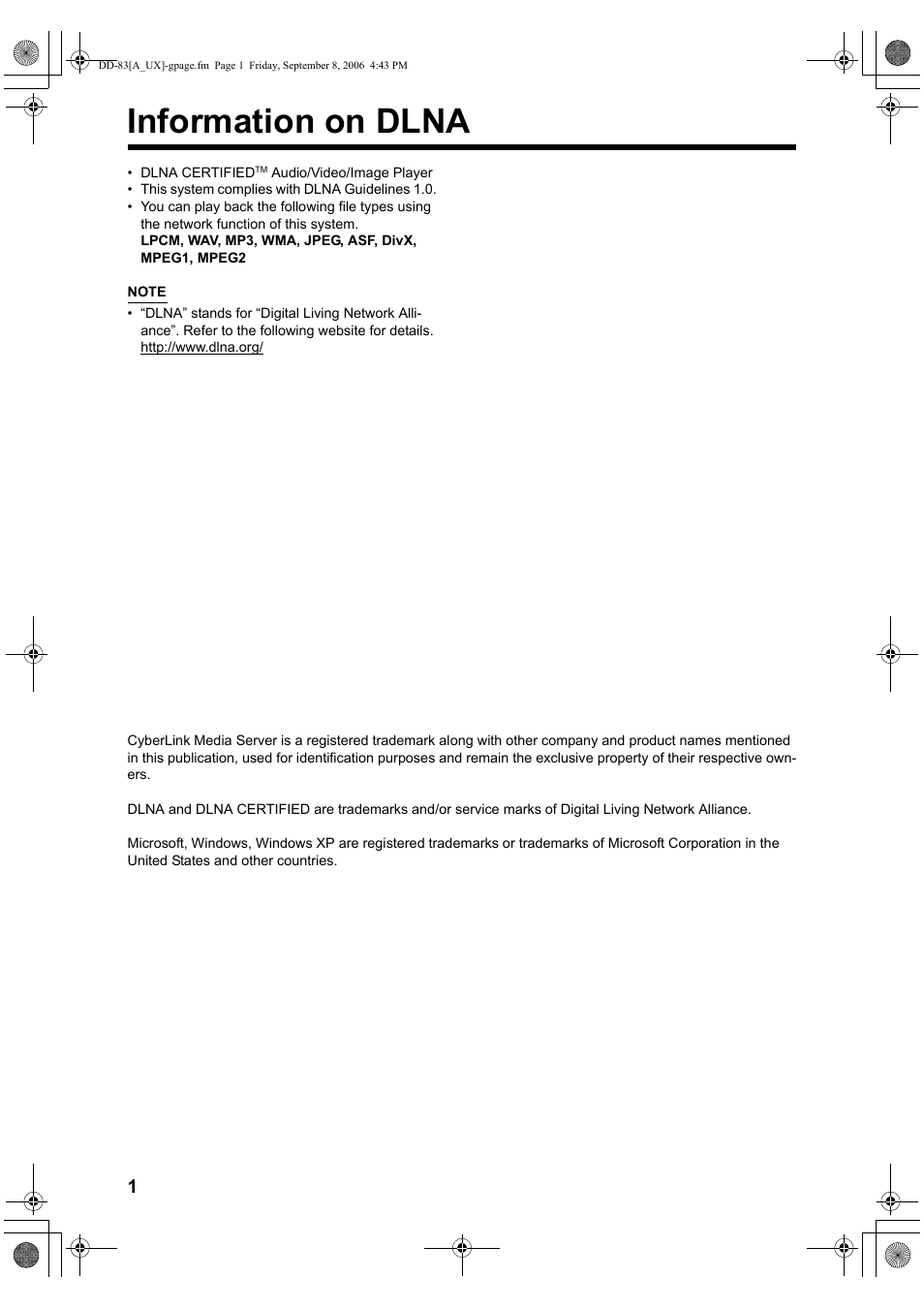 Information on dlna | JVC DD-3 User Manual | Page 148 / 168