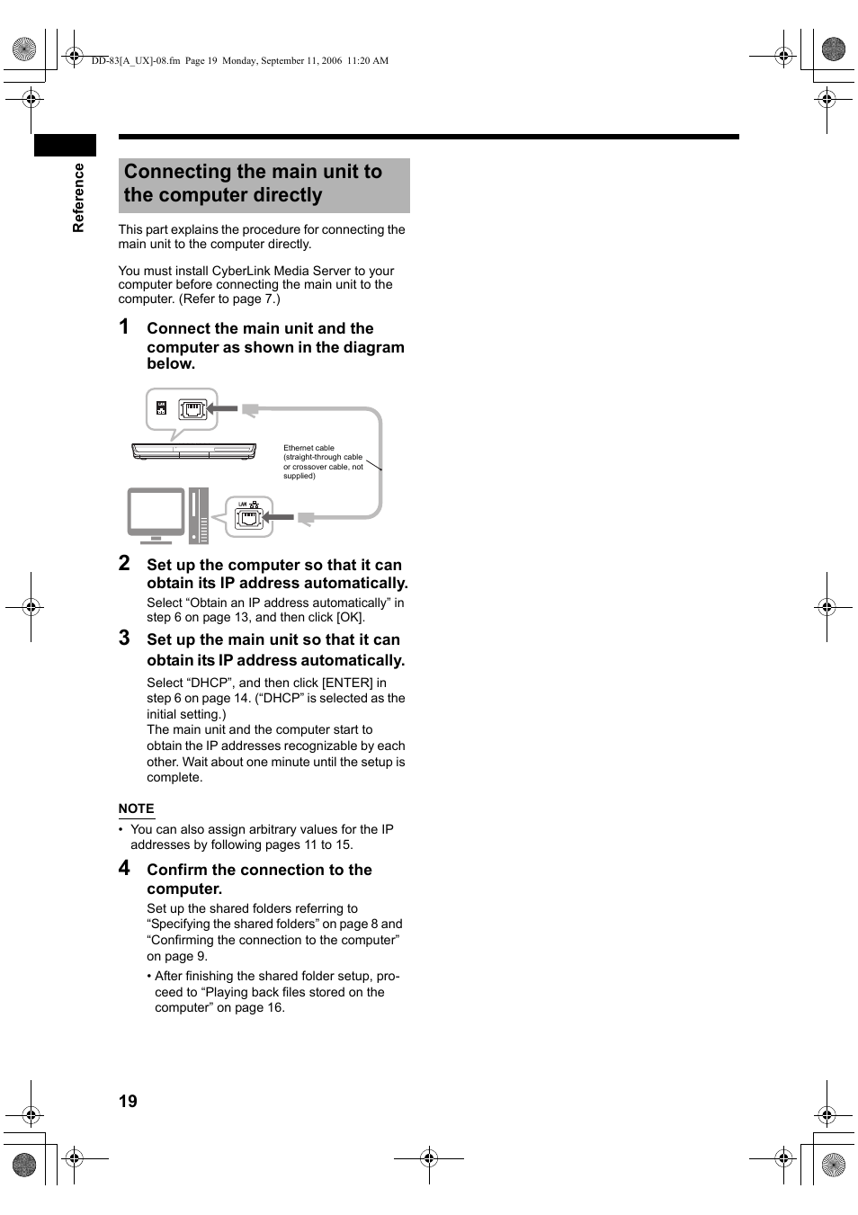 Connecting the main unit to the computer directly | JVC DD-3 User Manual | Page 166 / 168