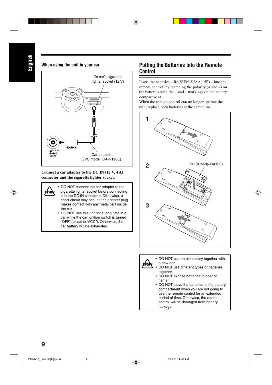 JVC UX-H35 EN User Manual | Page 12 / 28