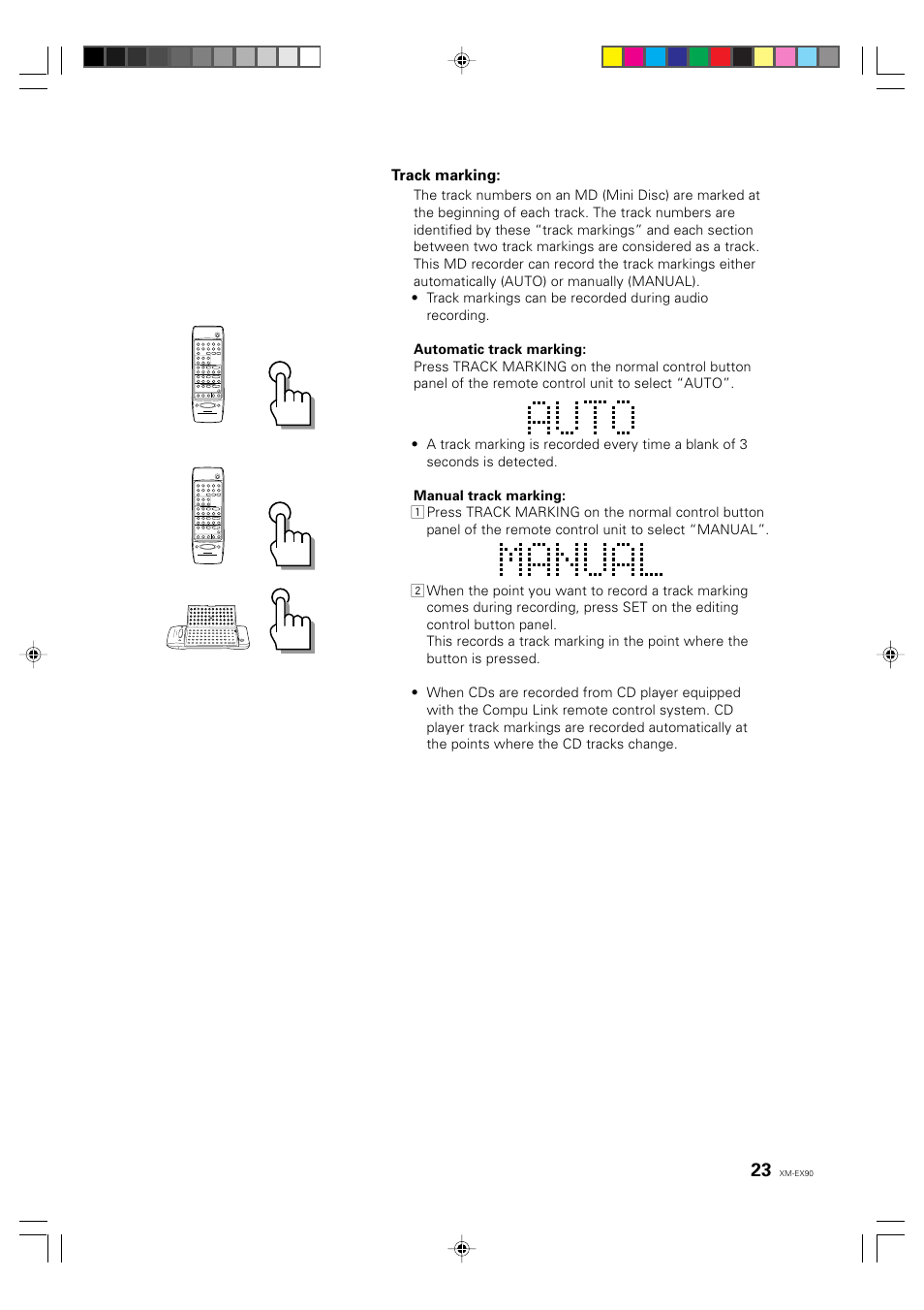 Track marking | JVC XM-EX90 User Manual | Page 23 / 60