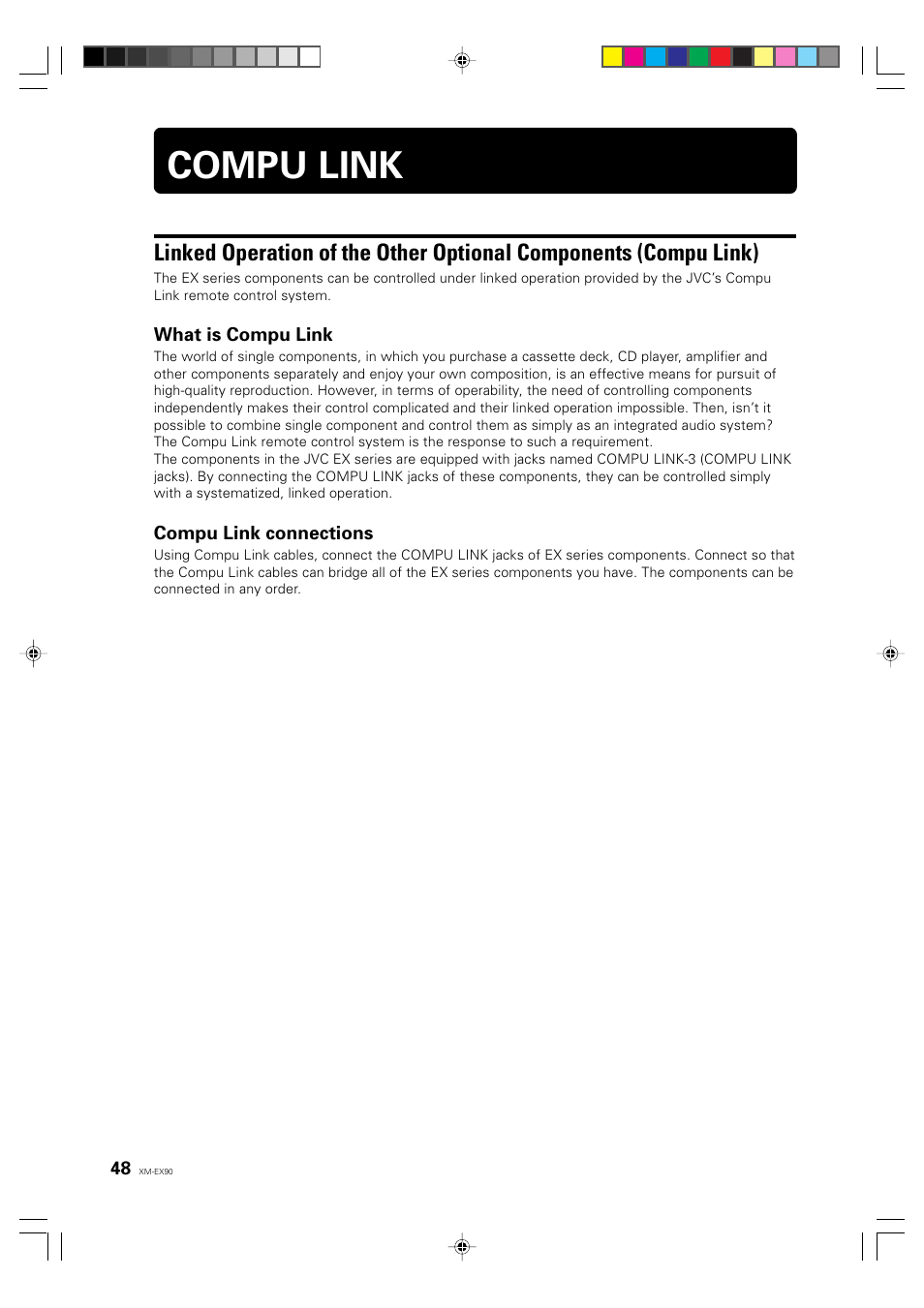 Compu link, English deutsch français | JVC XM-EX90 User Manual | Page 48 / 60