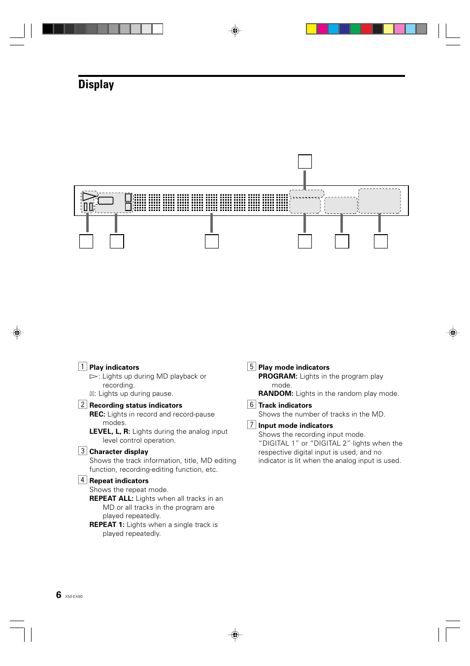 Display | JVC XM-EX90 User Manual | Page 6 / 60