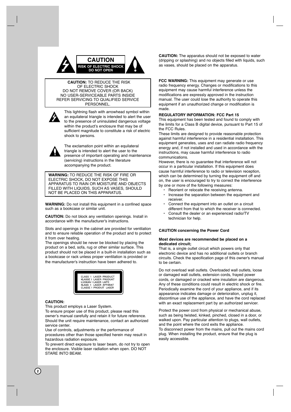 Caution | JVC XVN350B User Manual | Page 2 / 24
