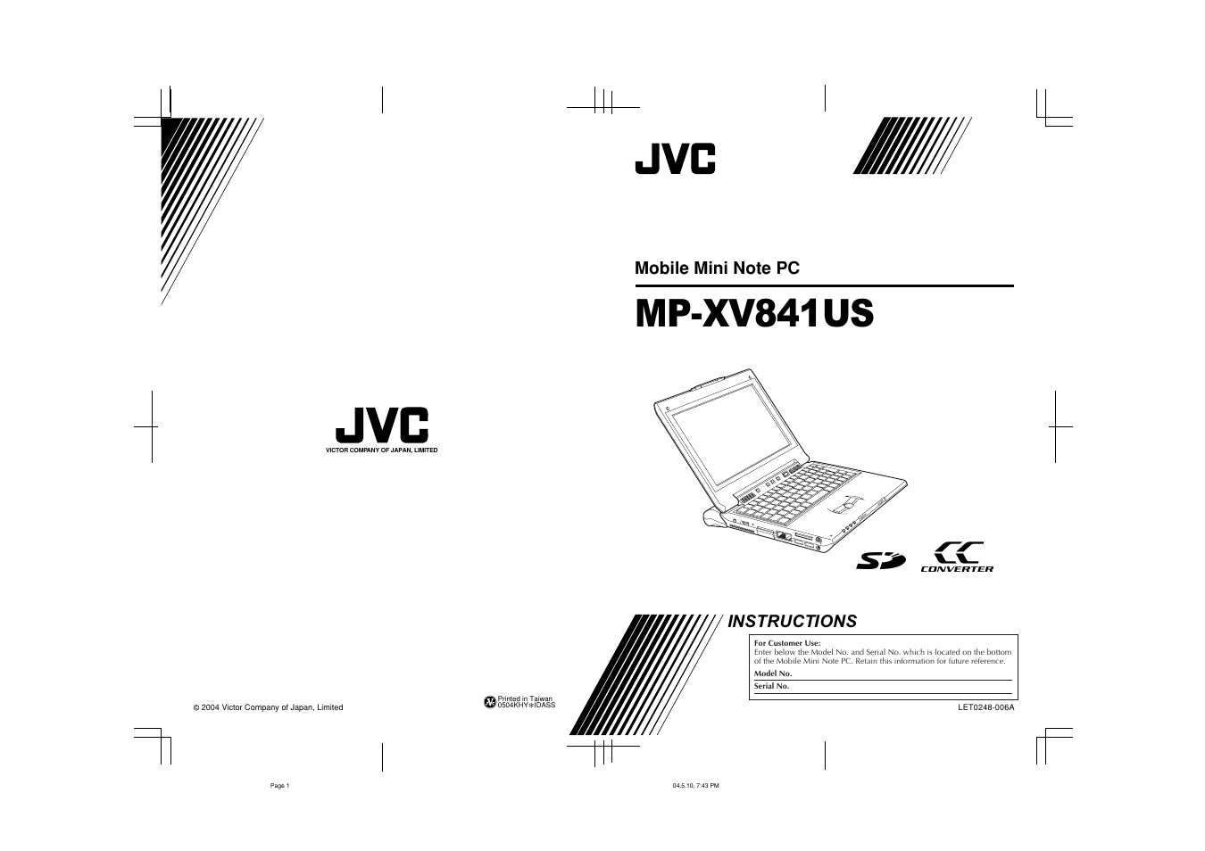 JVC MP-XV841US User Manual | 114 pages