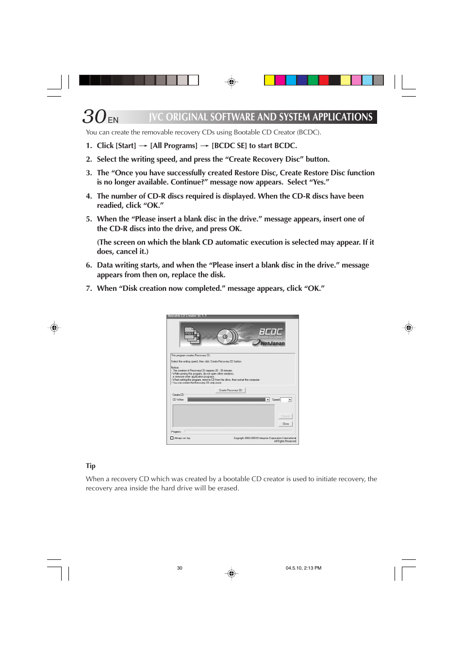 Jvc original software and system applications | JVC MP-XV841US User Manual | Page 30 / 114
