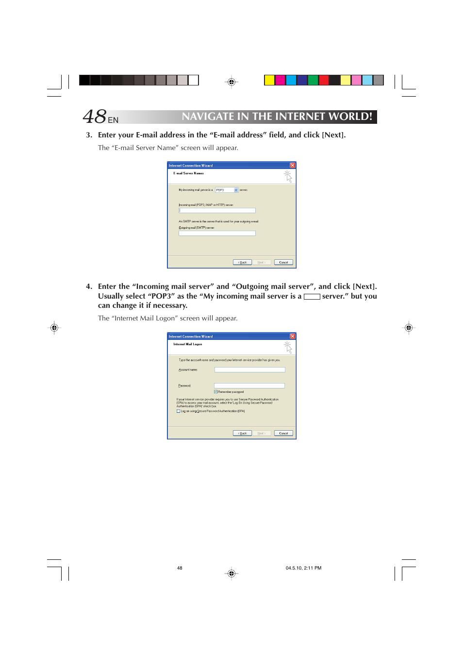 Navigate in the internet world | JVC MP-XV841US User Manual | Page 48 / 114