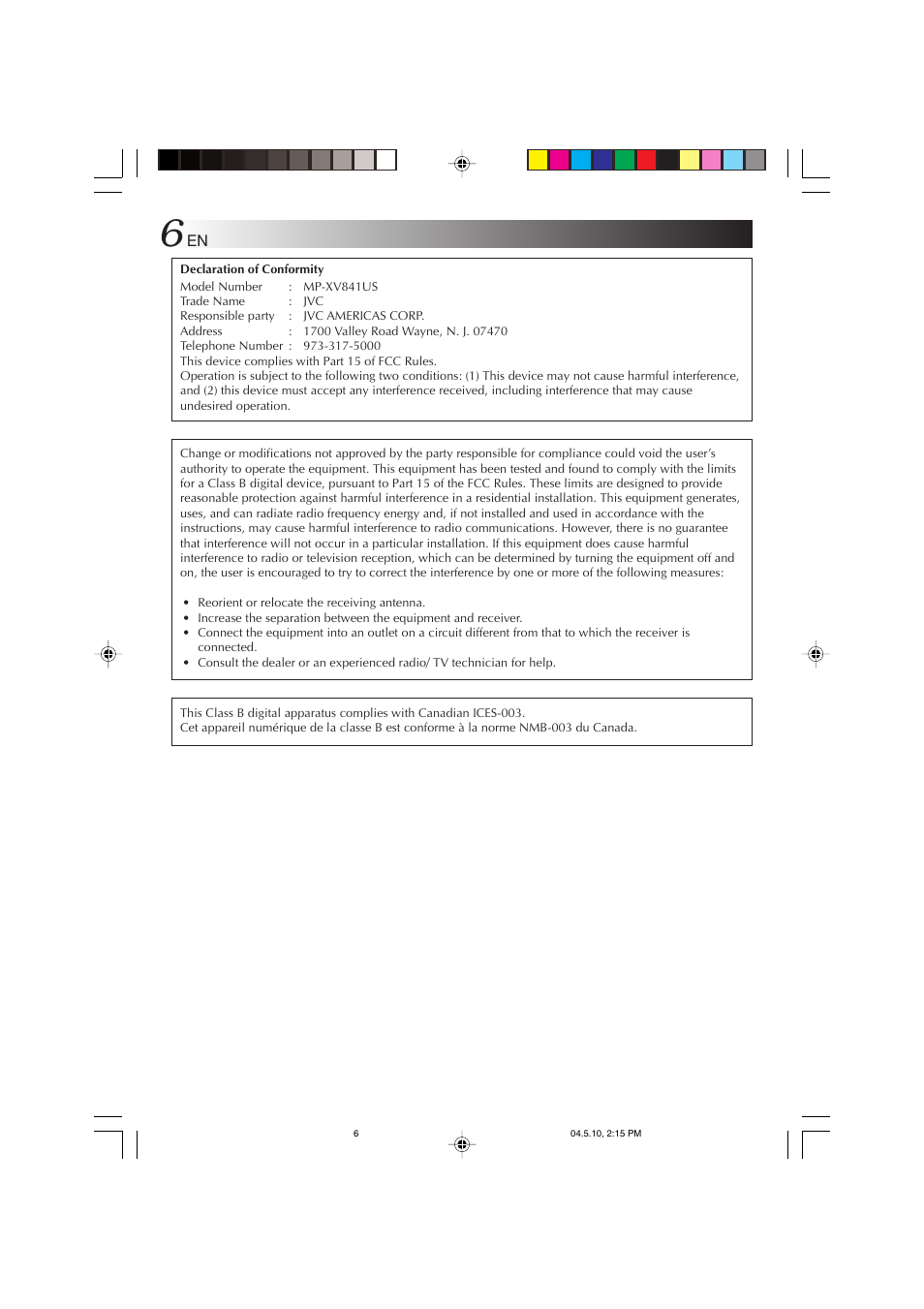 JVC MP-XV841US User Manual | Page 6 / 114