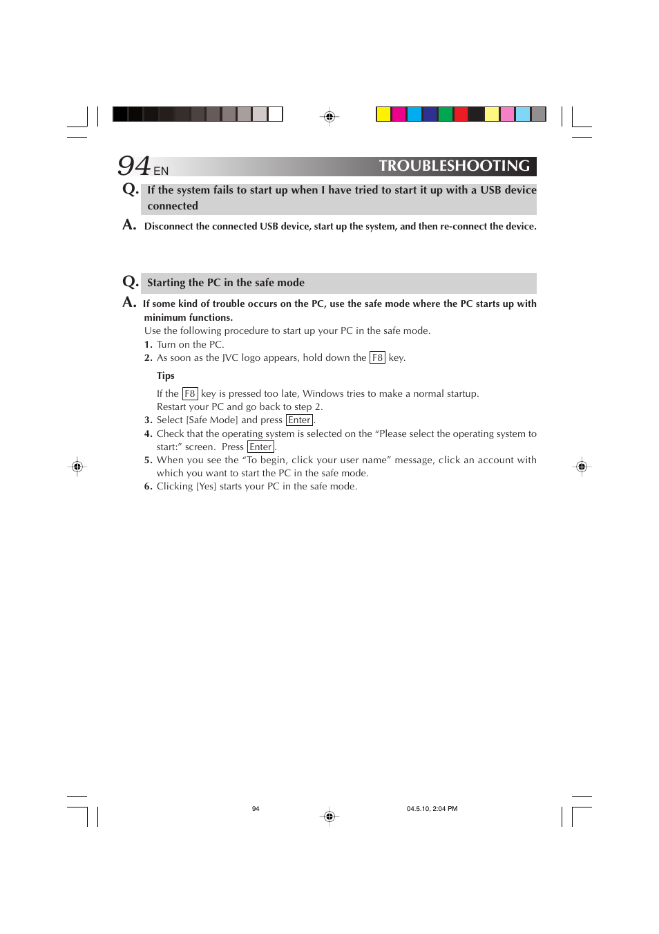 Troubleshooting | JVC MP-XV841US User Manual | Page 94 / 114
